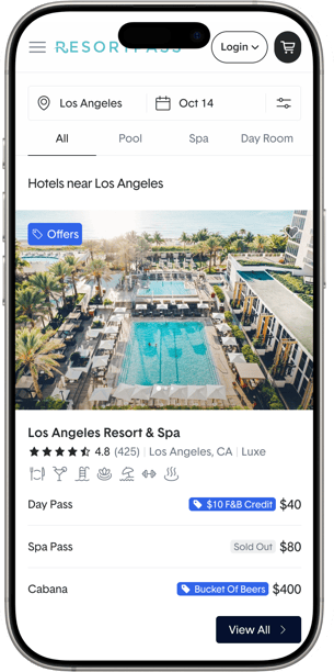 Search results page on iPhone showing offer tags